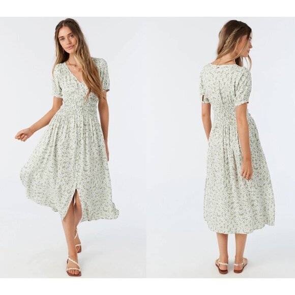 O'NEILL Romie Woven Midi Dress in Aloe Size X-Small - Picture 1 of 13